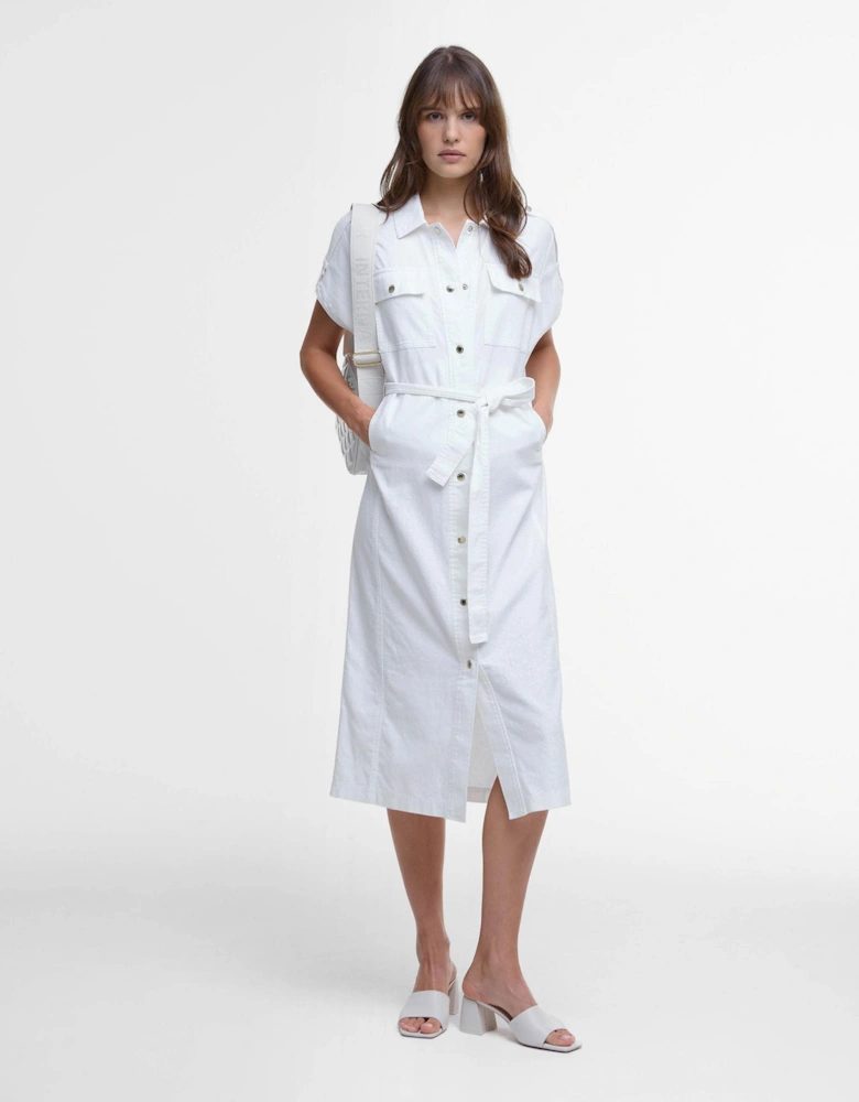 Harlow Womens Midi Dress - White