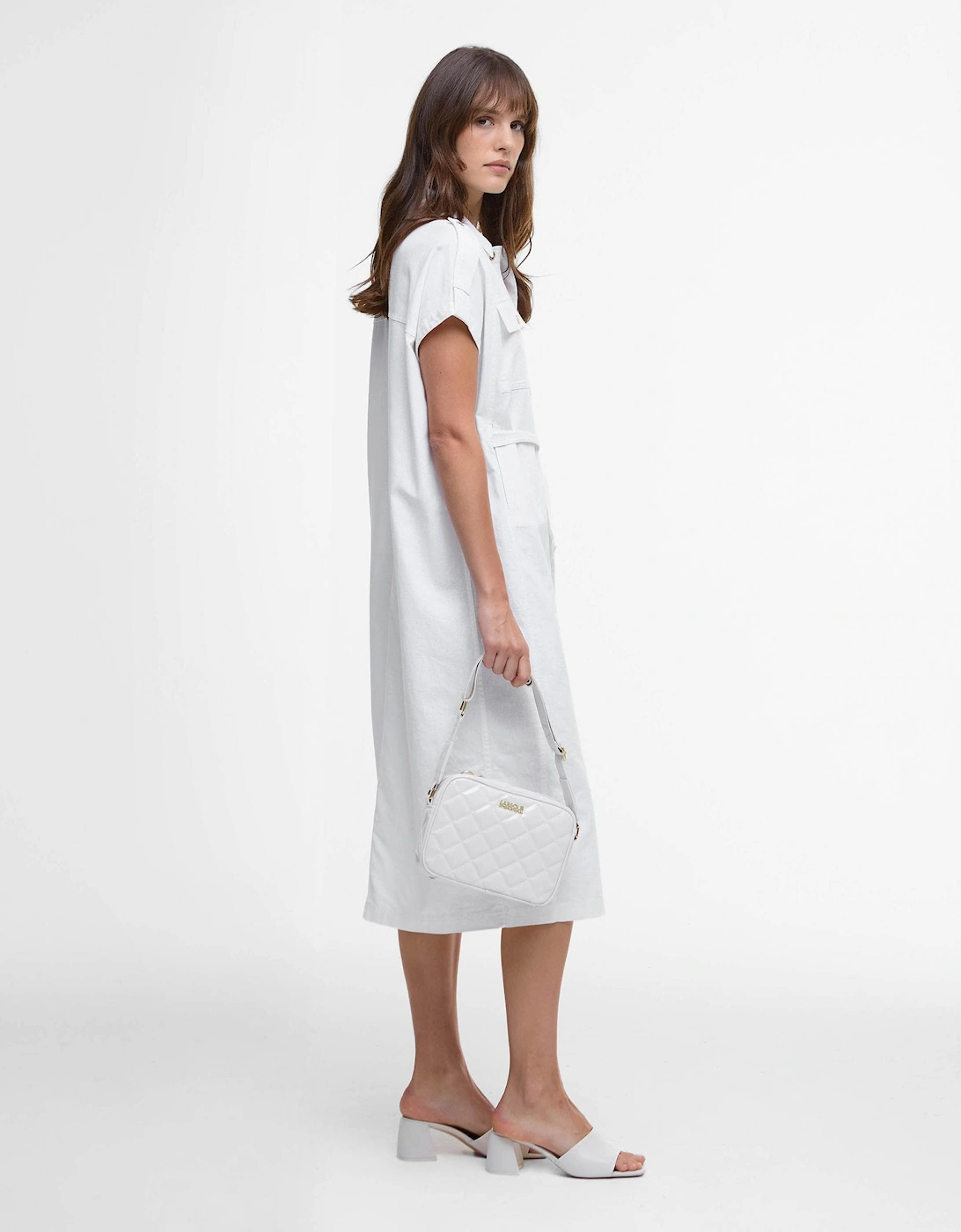 Harlow Womens Midi Dress - White