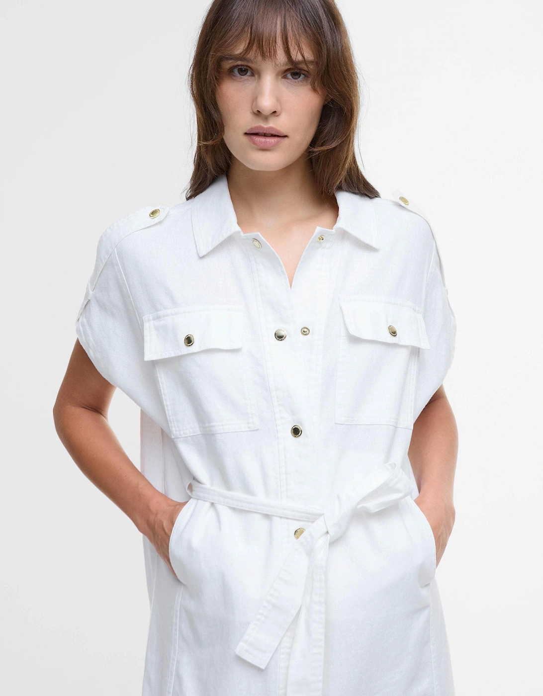 Harlow Womens Midi Dress - White