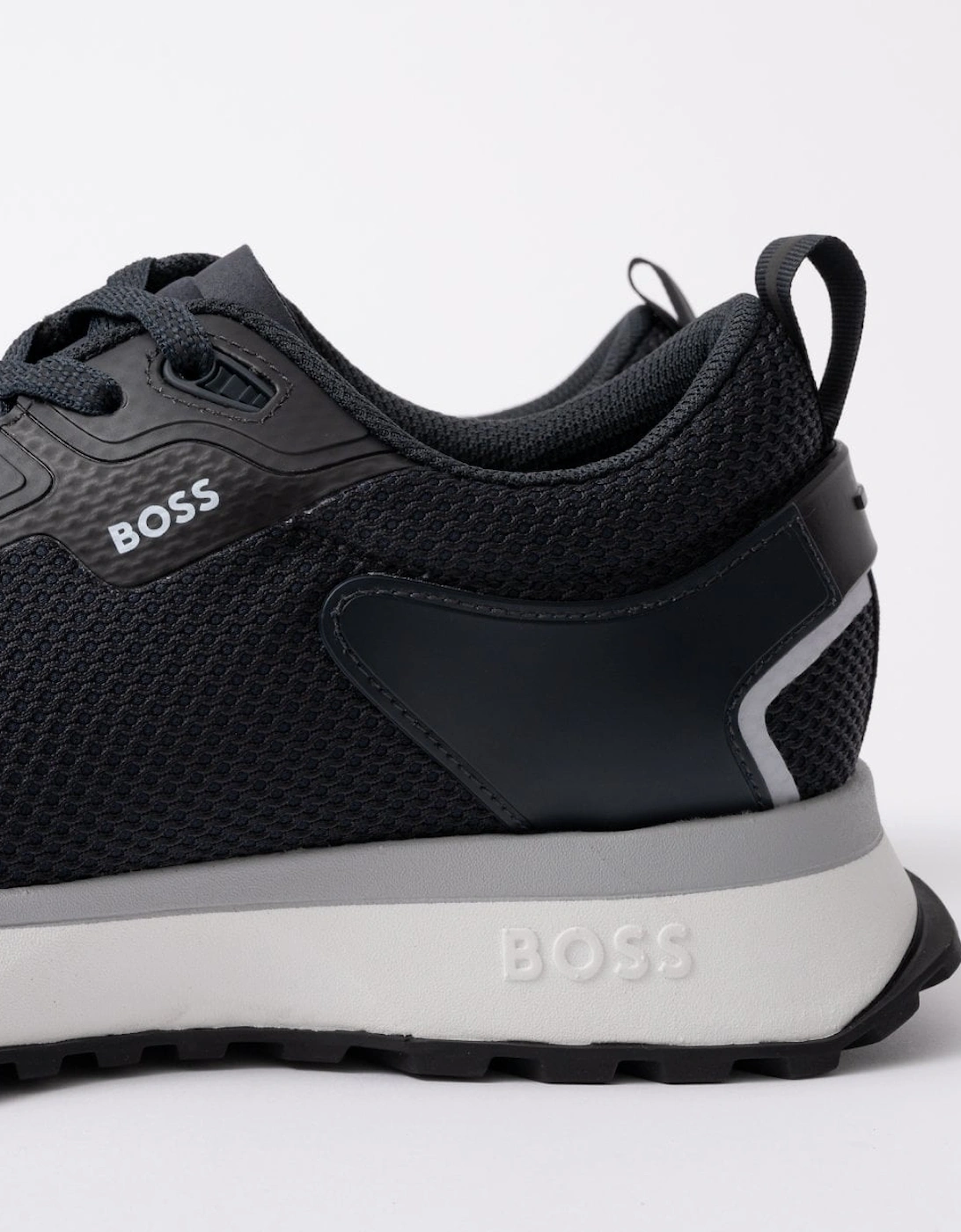 BOSS Orange Jonah Mixed-Material Trainers with Mesh Details and Branding - Dark Blue 406