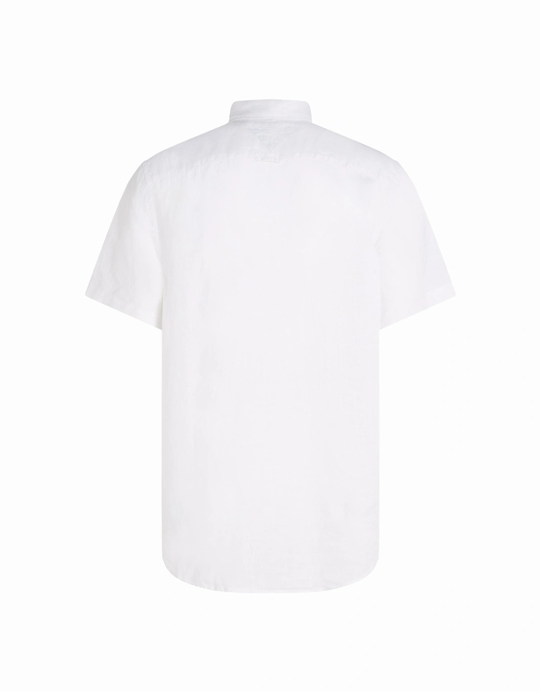 Pigment Dyed Linen Short Sleeve Mens Shirt - Optic White