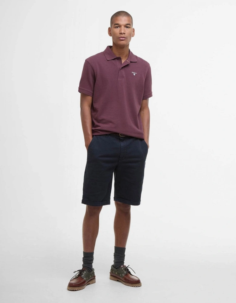Mens Washed Twill Chino Shorts - Dark Navy