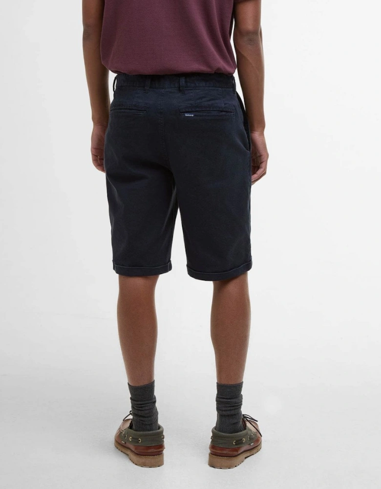 Mens Washed Twill Chino Shorts - Dark Navy