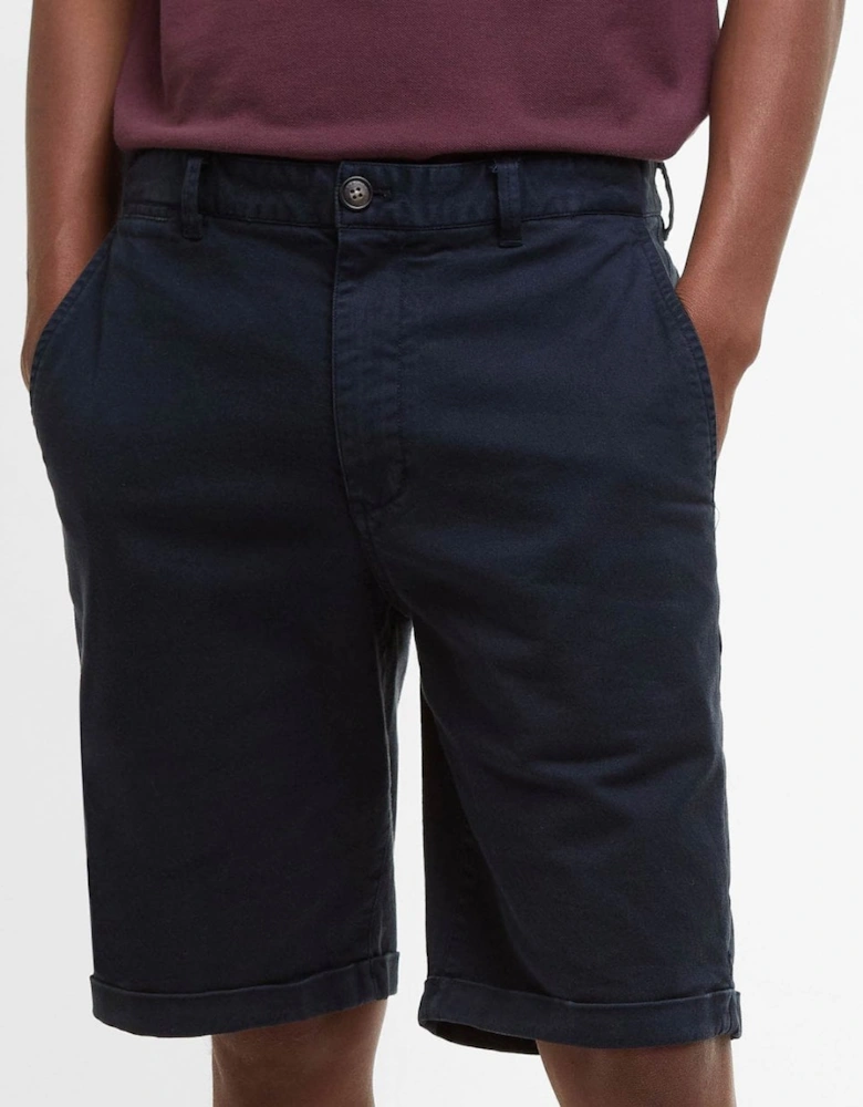 Mens Washed Twill Chino Shorts - Dark Navy