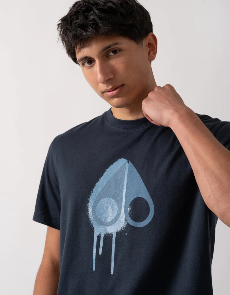 Augustine Mens Printed Logo T-Shirt - Navy/Sea 1670