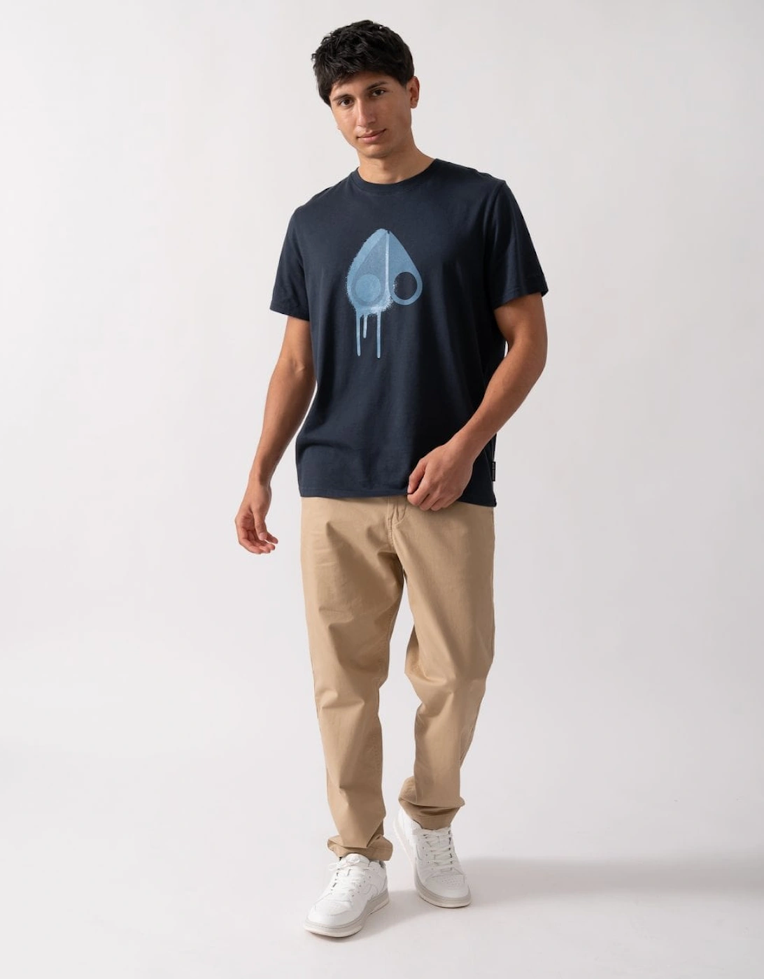 Augustine Mens Printed Logo T-Shirt - Navy/Sea 1670