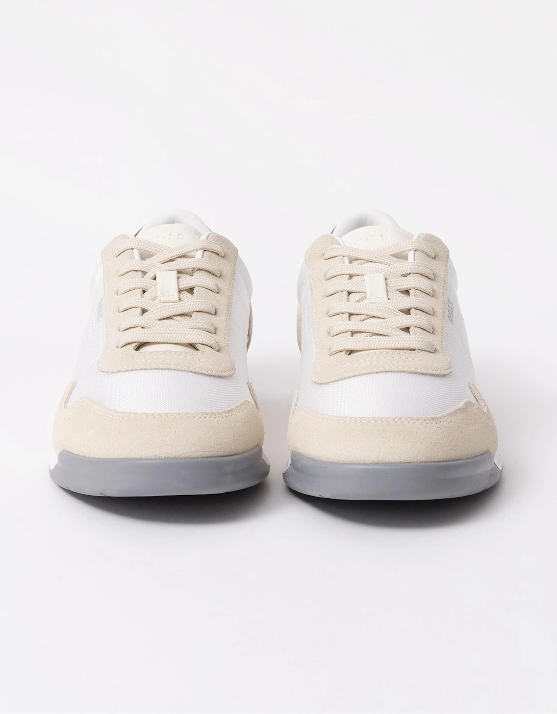 BOSS Orange Titanium Mens Mixed Material Lace-Up Trainers with Suede Trims - Open White 126