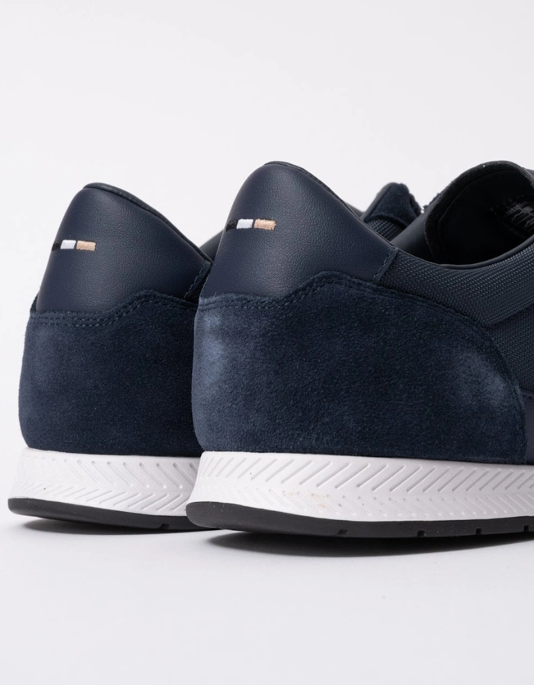 BOSS Orange Titanium Mens Mixed Material Lace-Up Trainers with Suede Trims - Navy 410