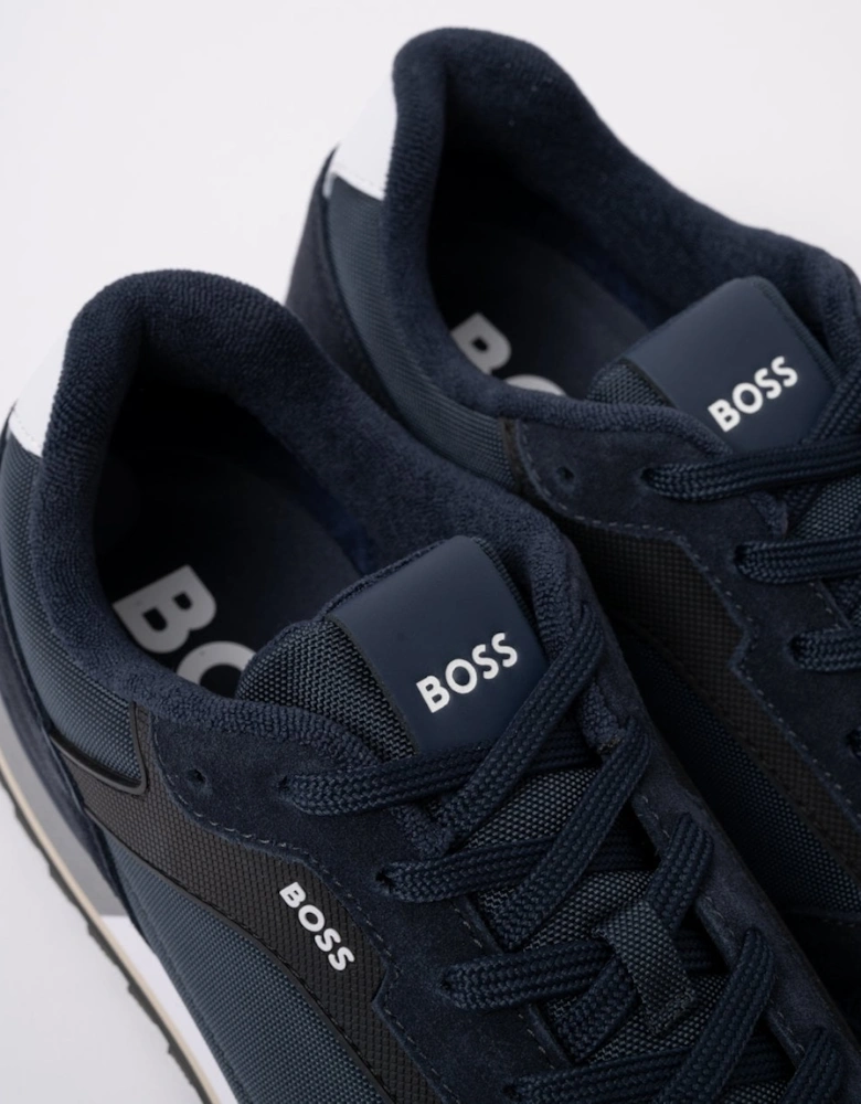 BOSS Orange Parkour-L Mens Suede/Mesh Trainers - Dark Blue 404