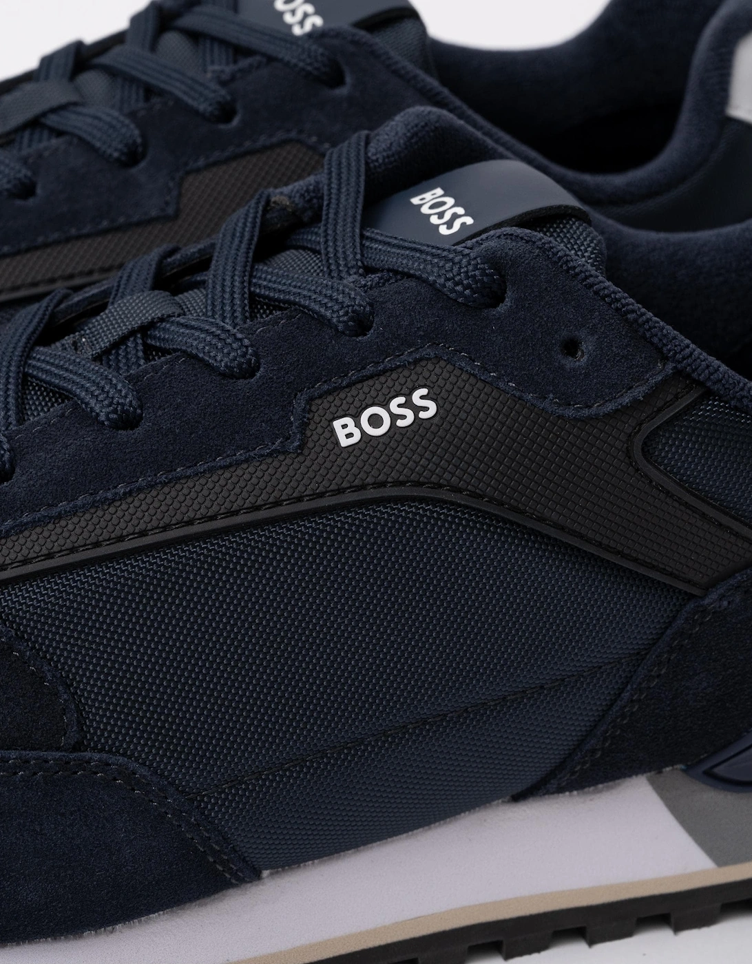 BOSS Orange Parkour-L Mens Suede/Mesh Trainers - Dark Blue 404