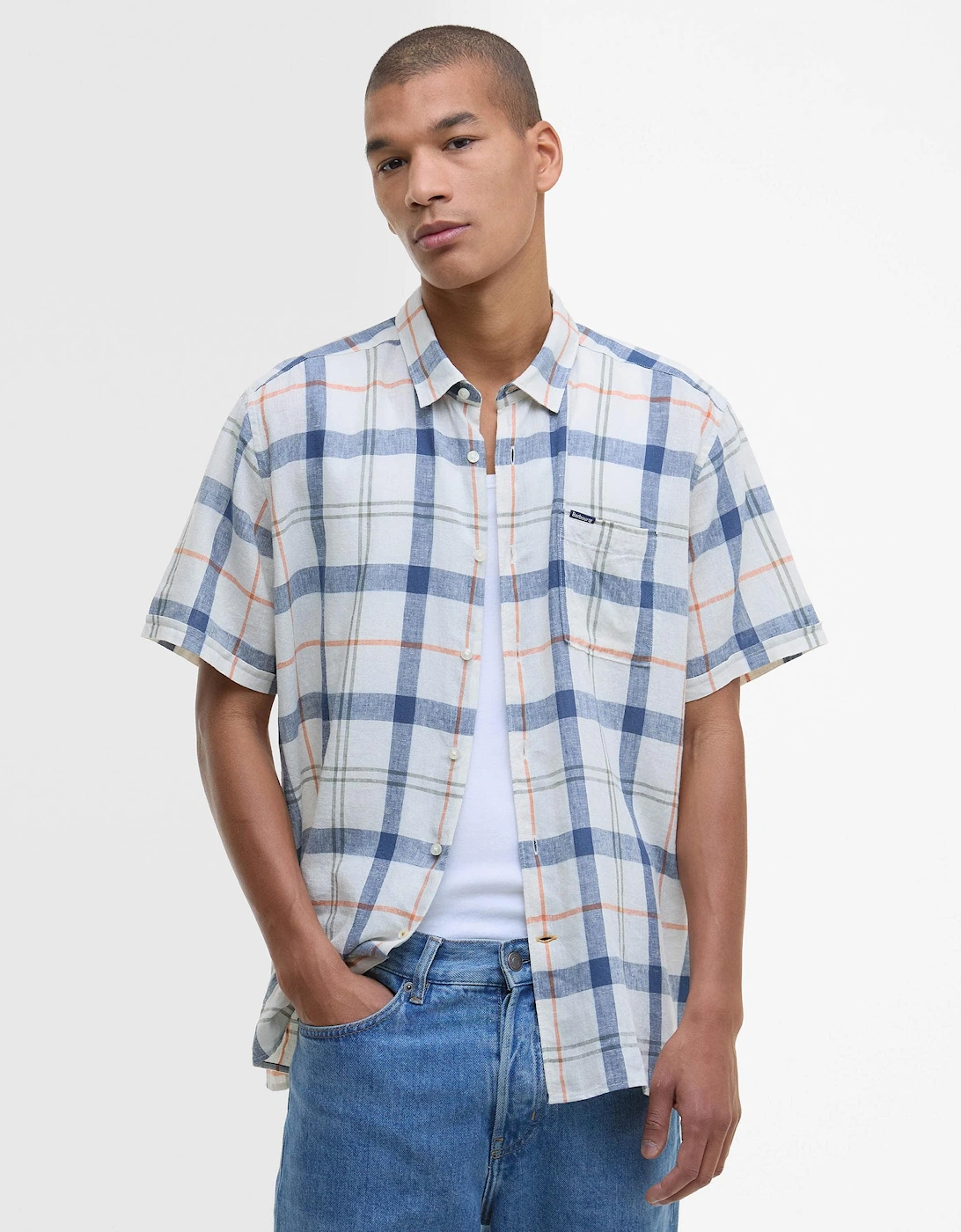 Croft Mens Summer Shirt - Sea Haze Tartan, 6 of 5