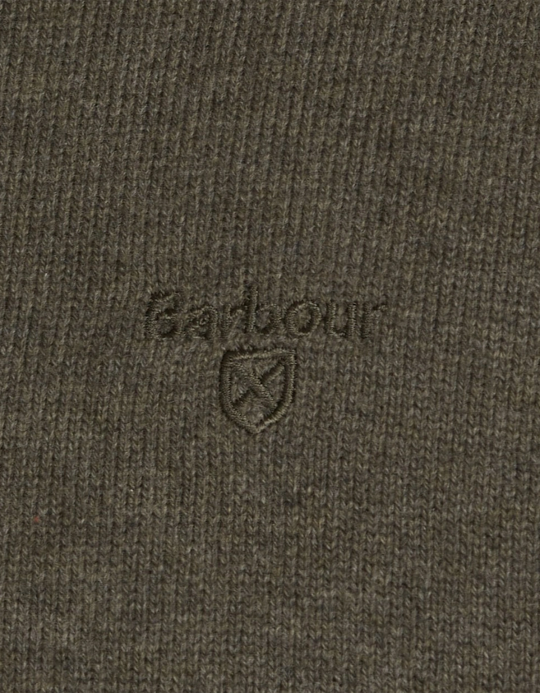 Cotton Mens Half Zip Jumper - Olive Marl