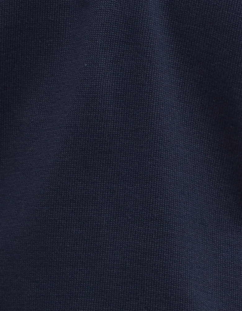 Cotton Mens Half Zip Jumper - Navy