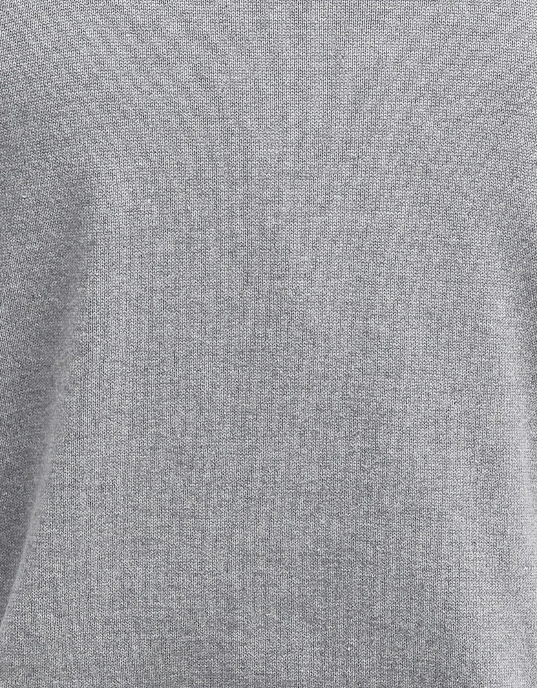 Cotton Mens Half Zip Jumper - Grey Marl