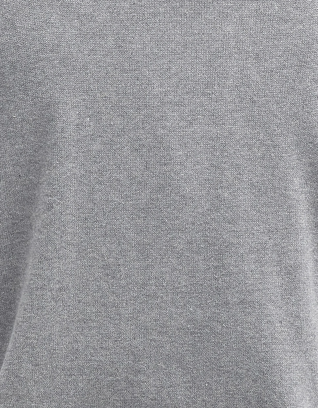 Cotton Mens Half Zip Jumper - Grey Marl