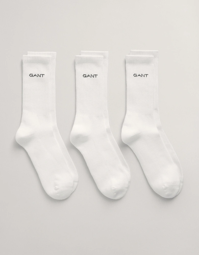 Mens Sport Socks 3-Pack - 110 White