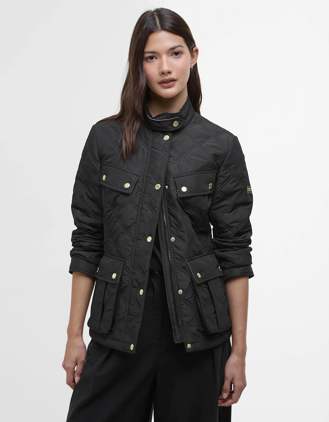 Halsey Womens Quilted Jacket - Black/Black, 8 of 7