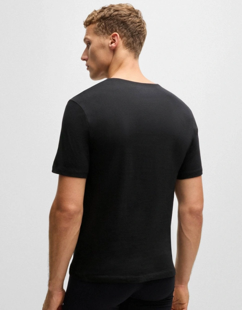 BOSS Orange 3-Pack Mens V-Neck Underwear T-Shirts in Cotton Jersey - White/Grey/Black 999