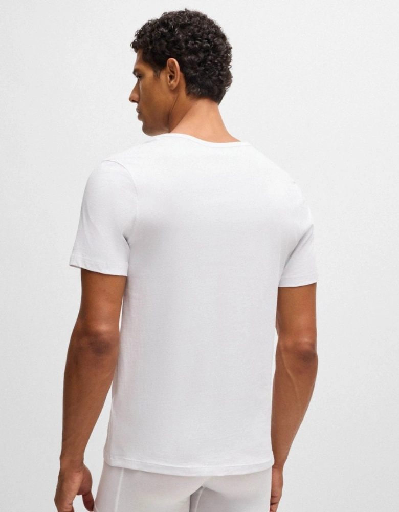 BOSS Orange 3-Pack Mens V-Neck Underwear T-Shirts in Cotton Jersey - White 100