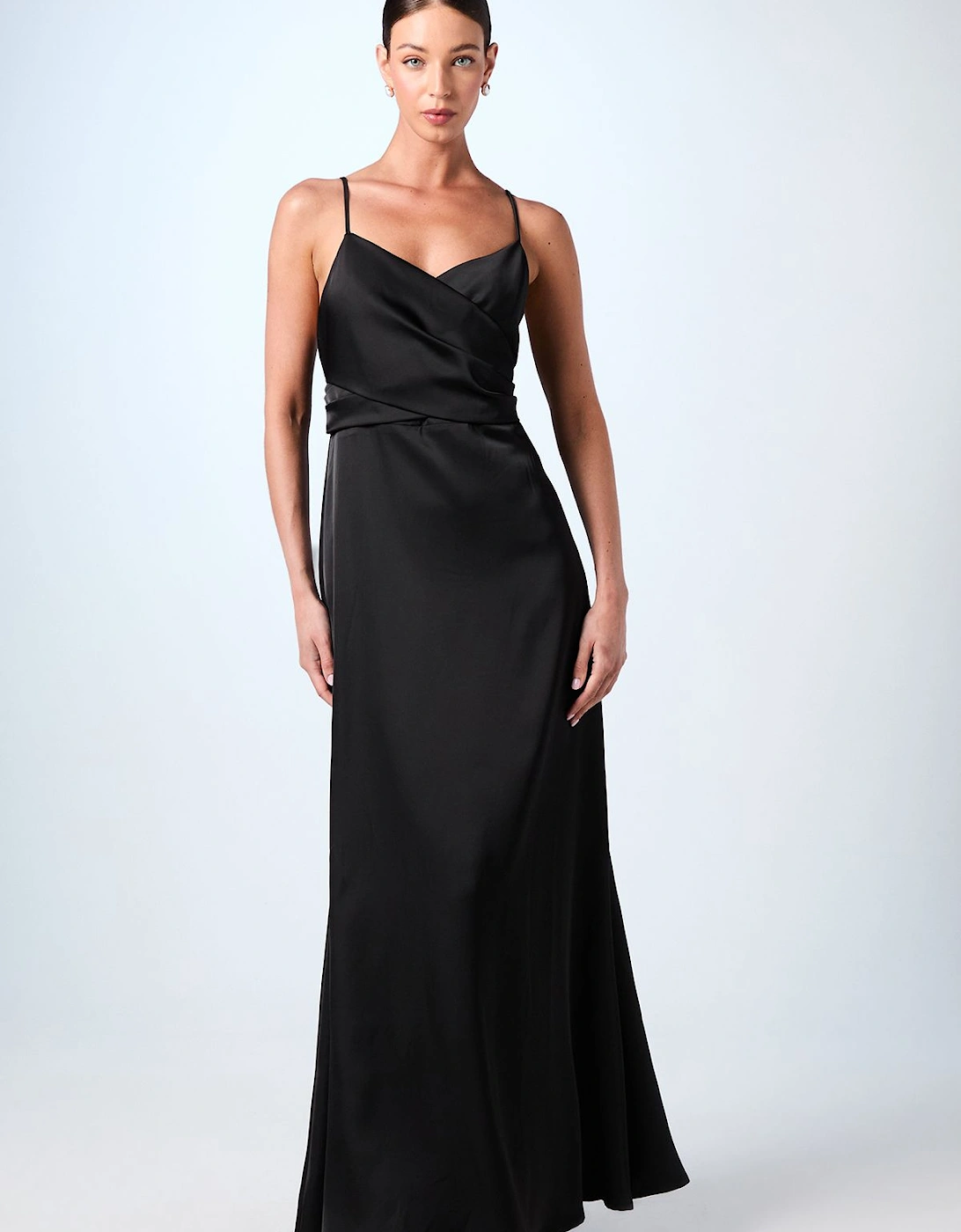 Wrap Waist Satin Cami Bridesmaid Dress, 2 of 1