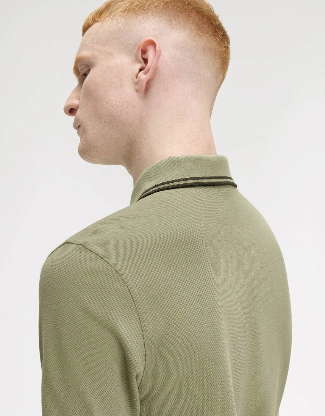 Mens Twin Tipped Signature Polo Shirt Pre A/W 25 - Olive Mint/Night Green Y64