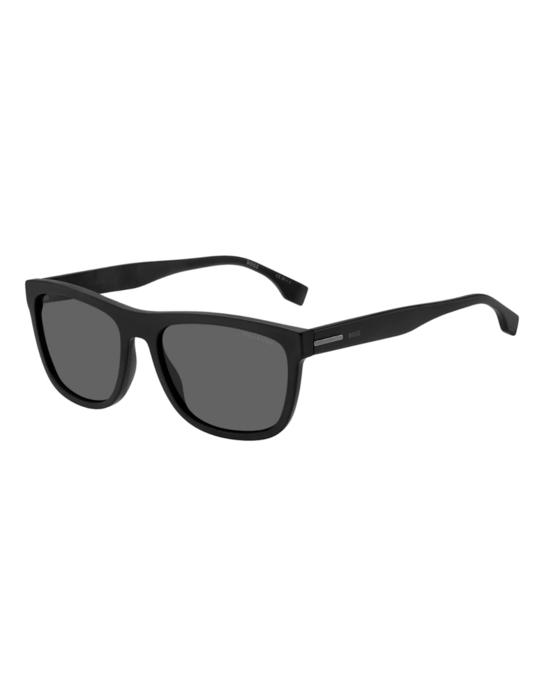 Grey PZ Lensed Matte Black Framed Sunglasses