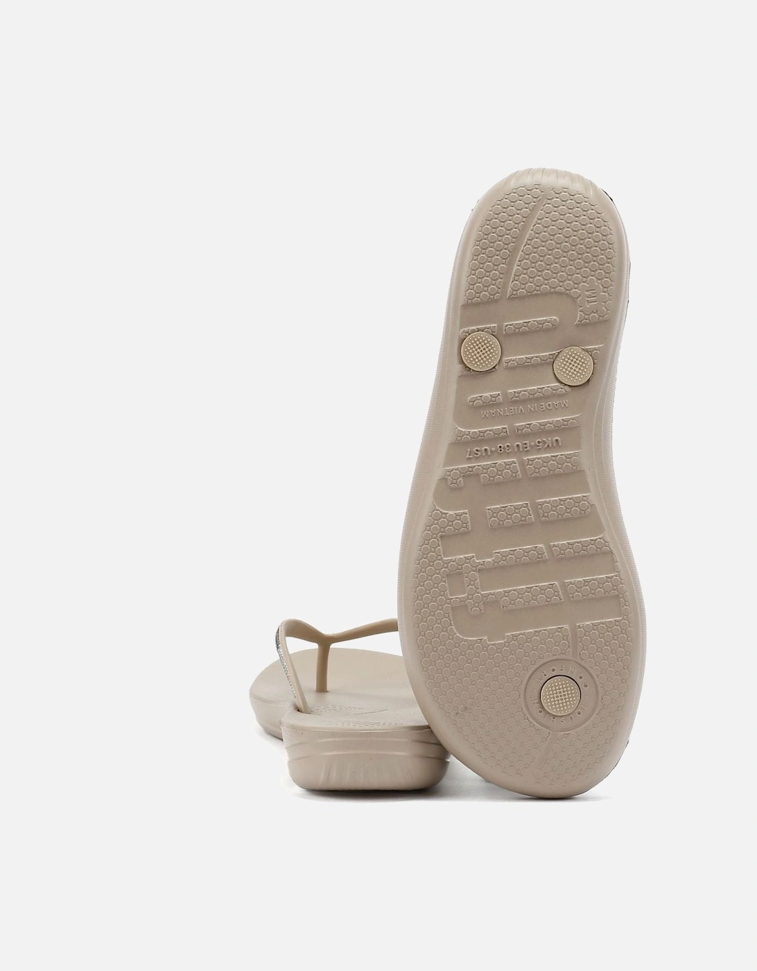 Iqushion Ombre Sparkle Women's Taupe/Pewter Flip Flops