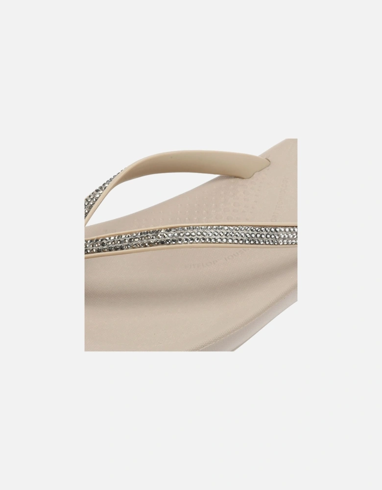 Iqushion Ombre Sparkle Women's Taupe/Pewter Flip Flops