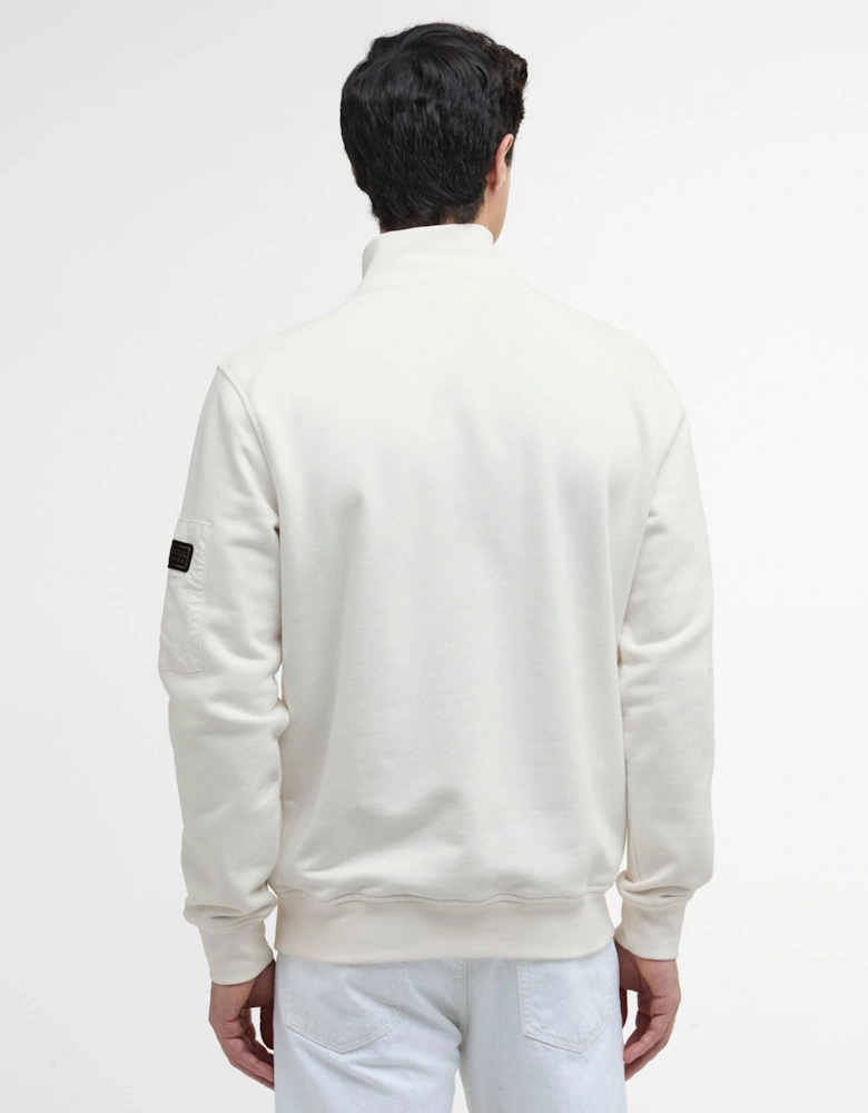 Ewan Mens Funnel Neck Sweatshirt - Whisper White