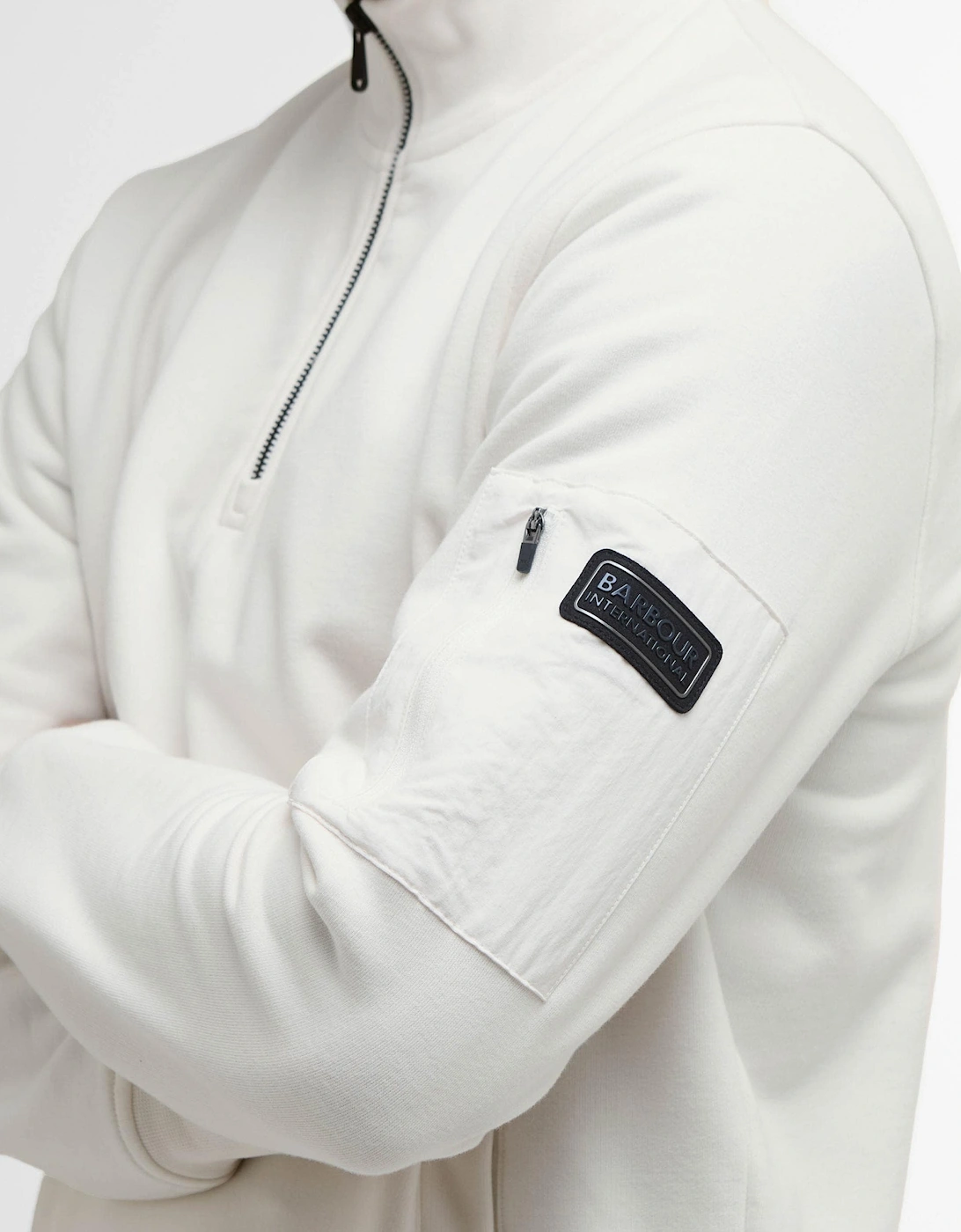 Ewan Mens Funnel Neck Sweatshirt - Whisper White