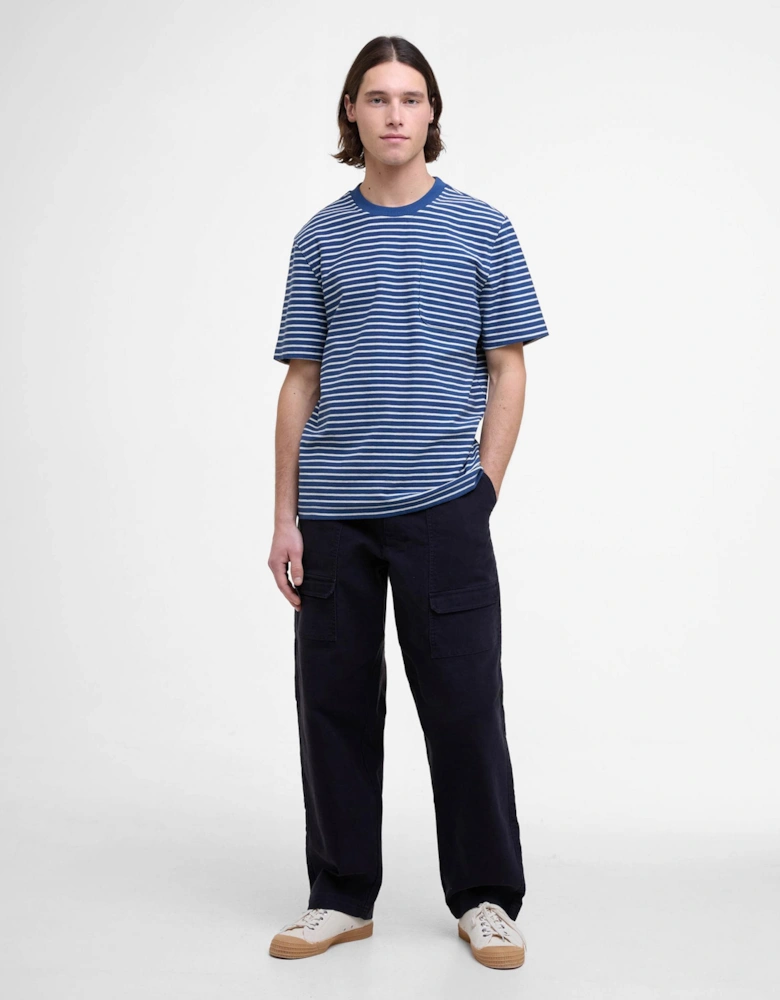 Frensham Mens Striped T-Shirt - Dark Denim