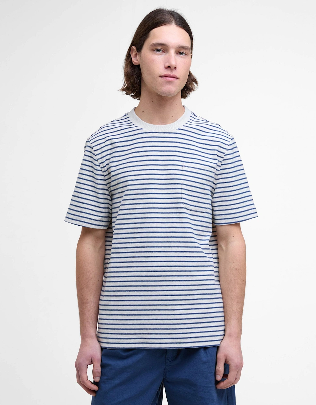 Frensham Mens Striped T-Shirt - Oatmeal, 6 of 5