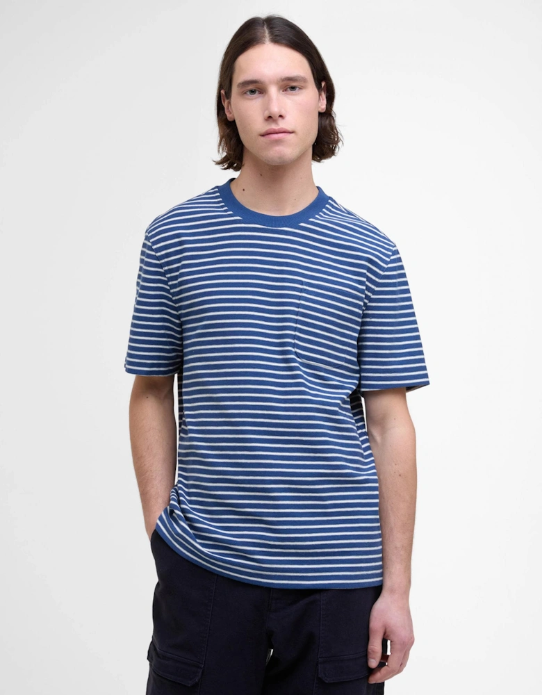 Frensham Mens Striped T-Shirt - Dark Denim