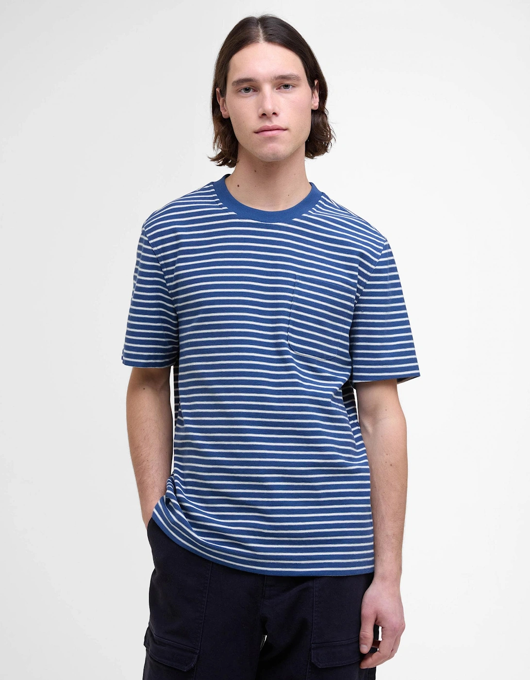 Frensham Mens Striped T-Shirt - Dark Denim, 6 of 5