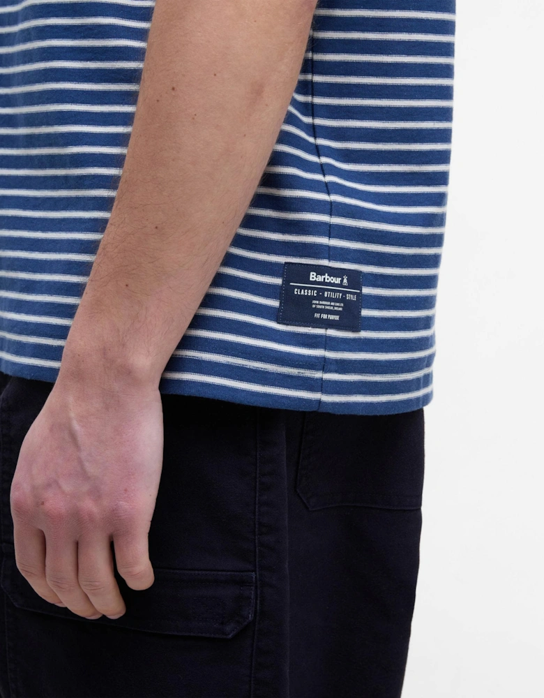 Frensham Mens Striped T-Shirt - Dark Denim