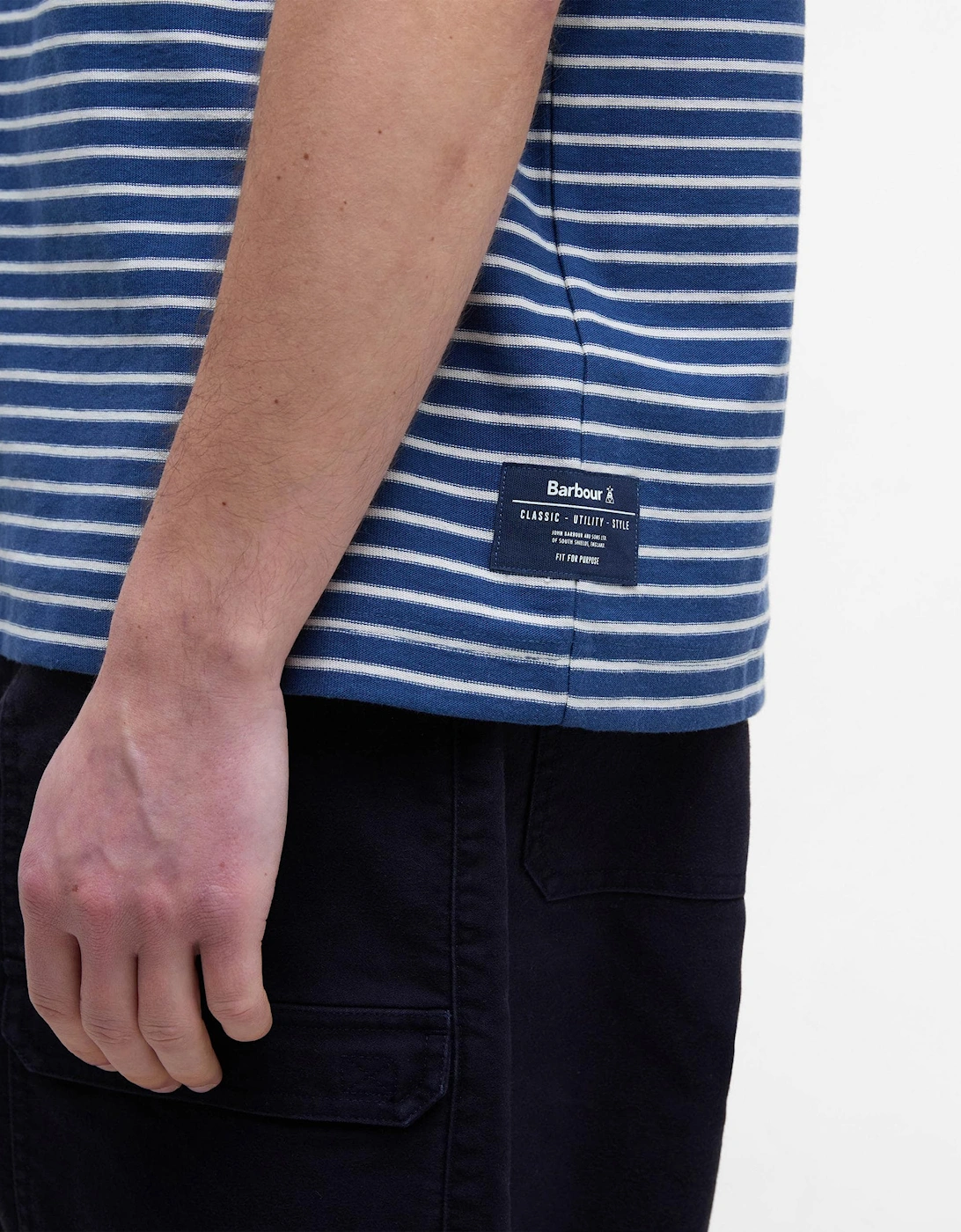 Frensham Mens Striped T-Shirt - Dark Denim