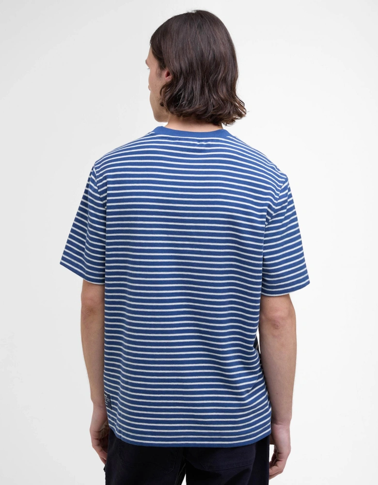 Frensham Mens Striped T-Shirt - Dark Denim