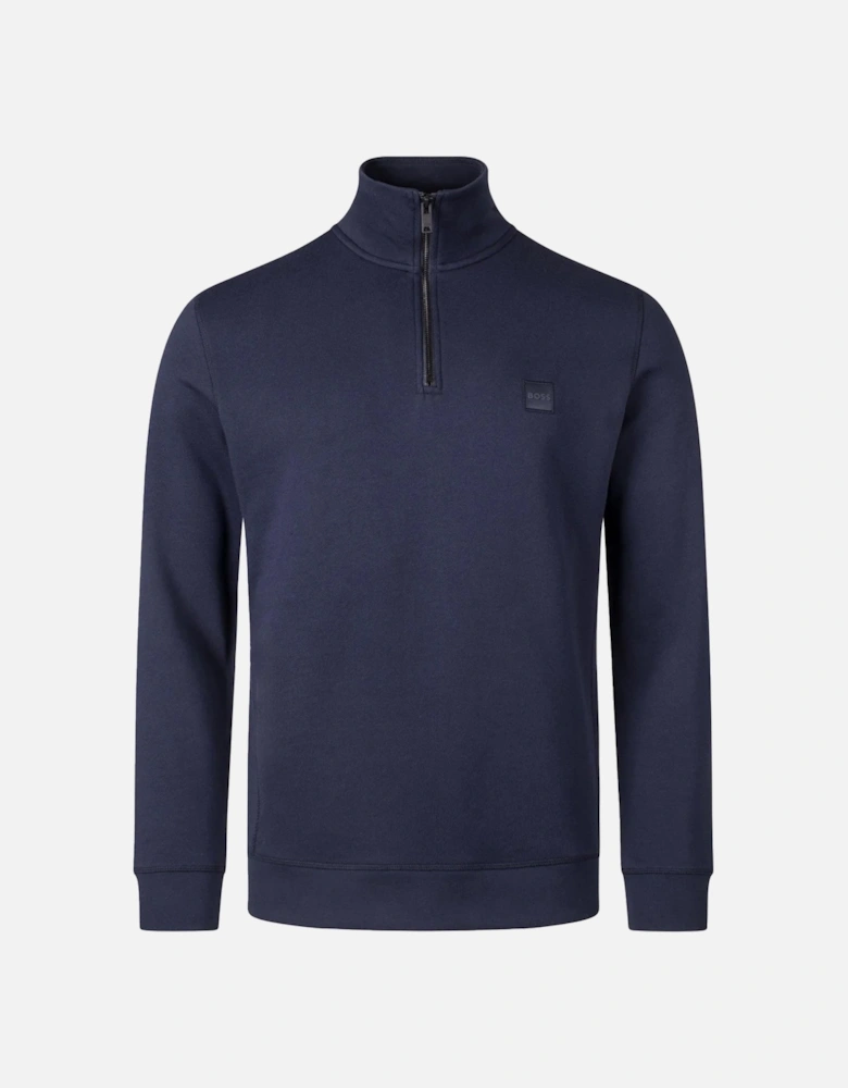 BOSS Quarter Zip Zetrust Sweatshirt Dark Blue