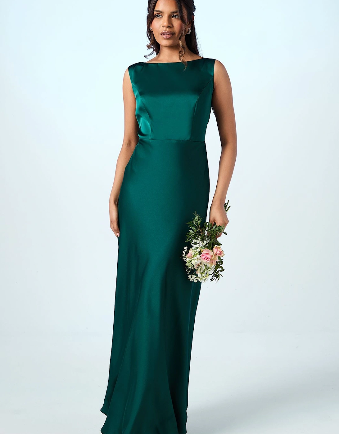 Petite Sleeveless Satin Bridesmaid Dress, 2 of 1