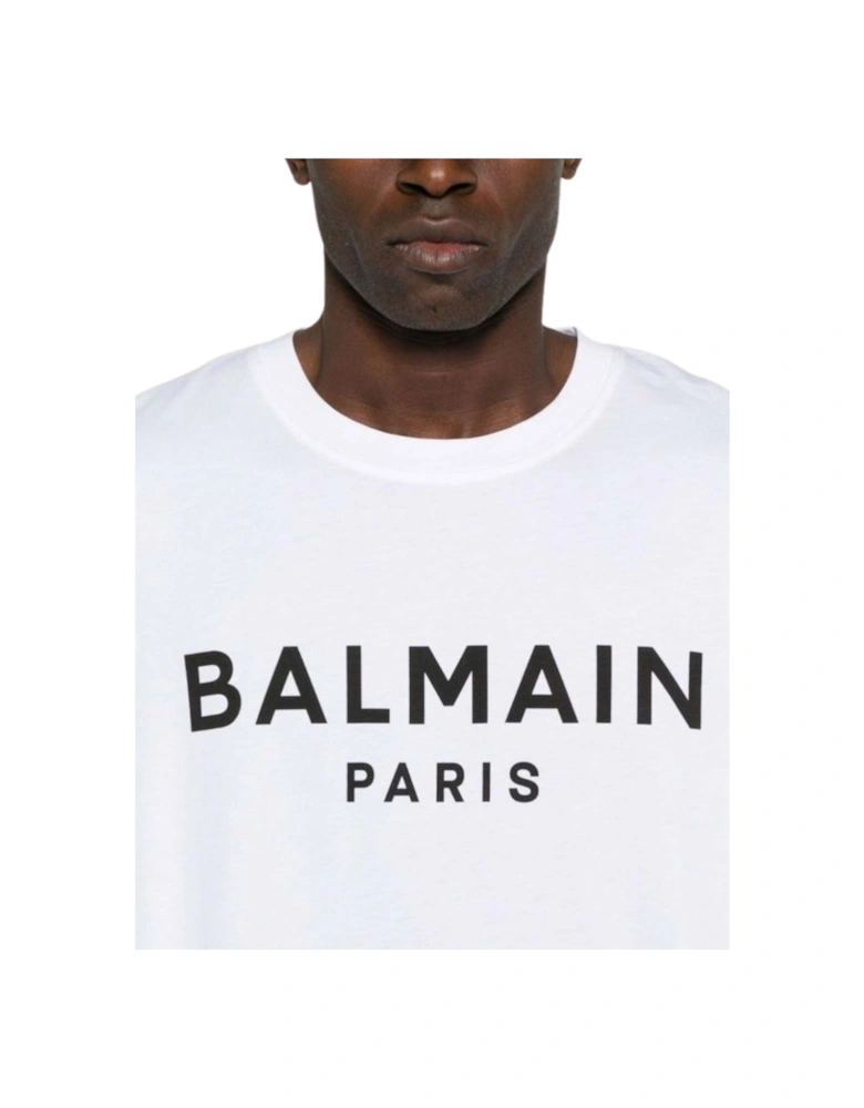 Paris Bold Brand Logo White T-Shirt