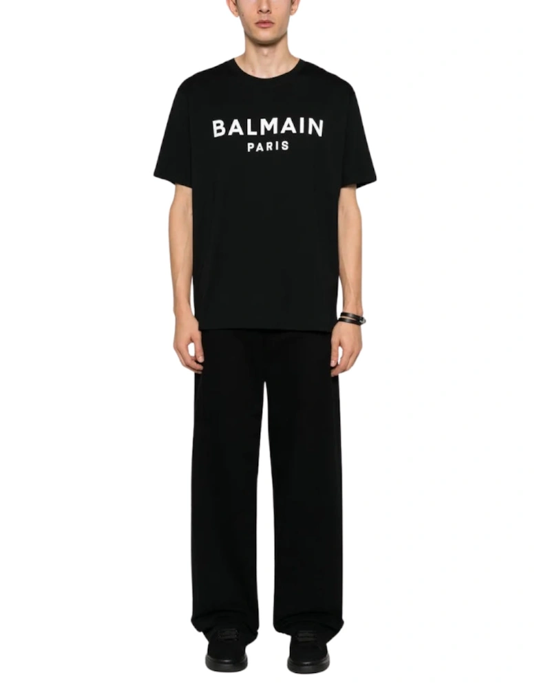 Paris Bold Brand Logo Black T-Shirt