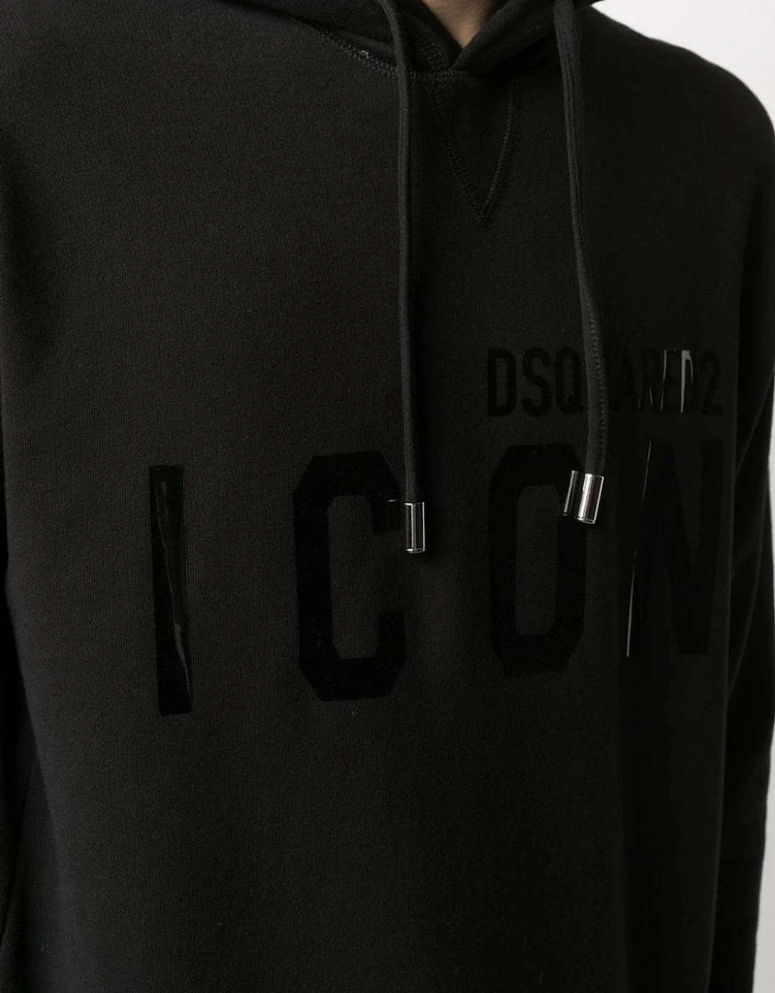 Dsquared Icon Shine Tonal Hooded Sweatshirt Black
