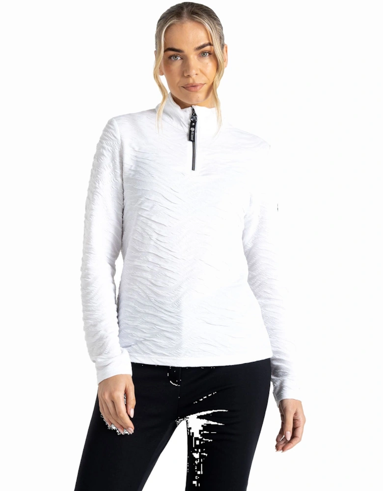 Womens Glamourize Half Zip Lightweight Pullover Midlayer - White