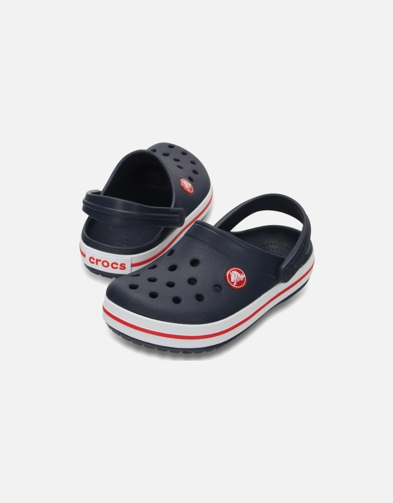 Crocband Synthetic Navy / Red Clogs