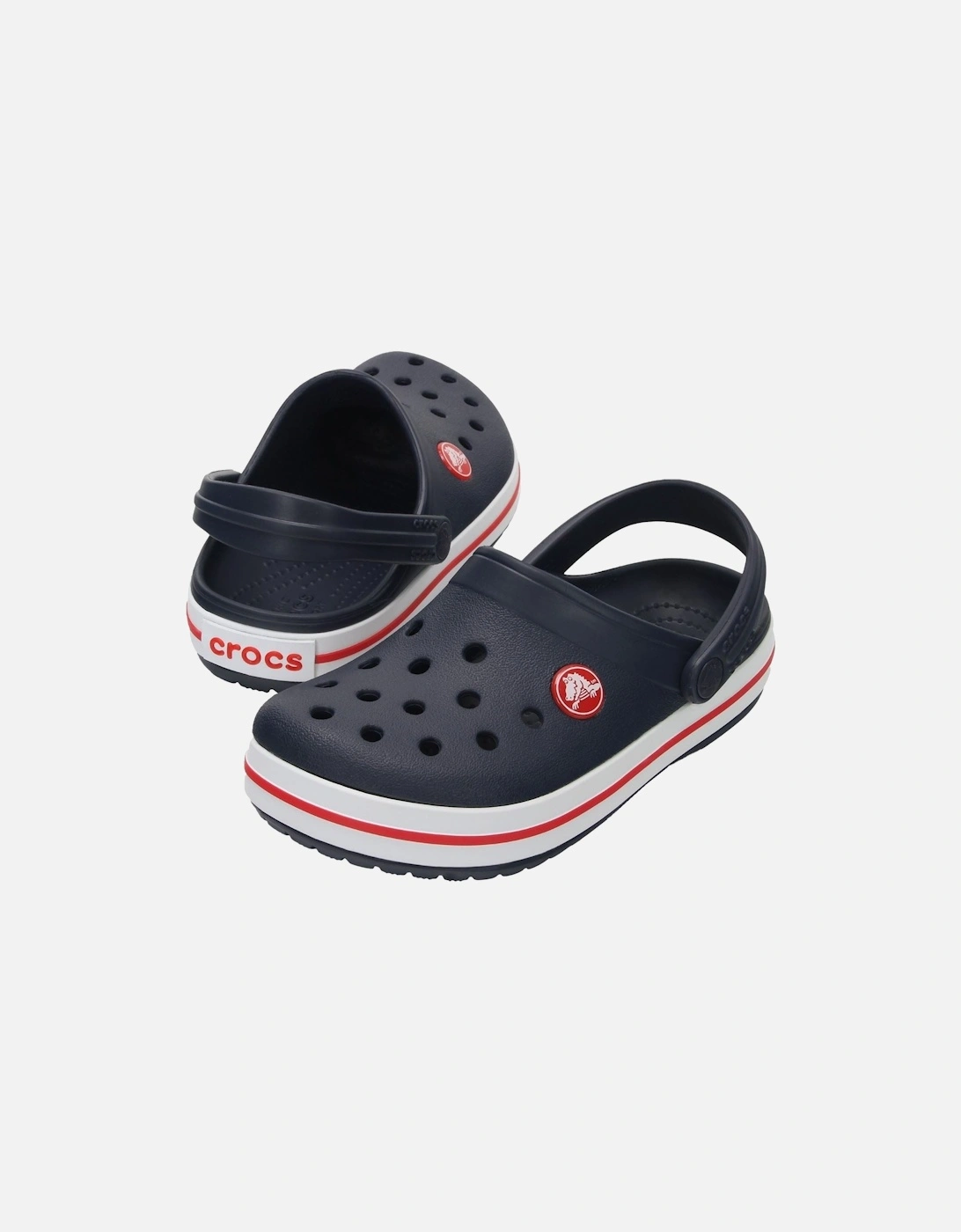 Crocband Synthetic Navy / Red Clogs