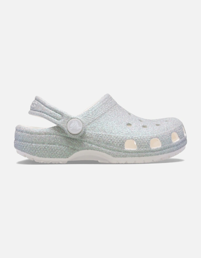 Classic Glitter Clog Synthetic White Clogs
