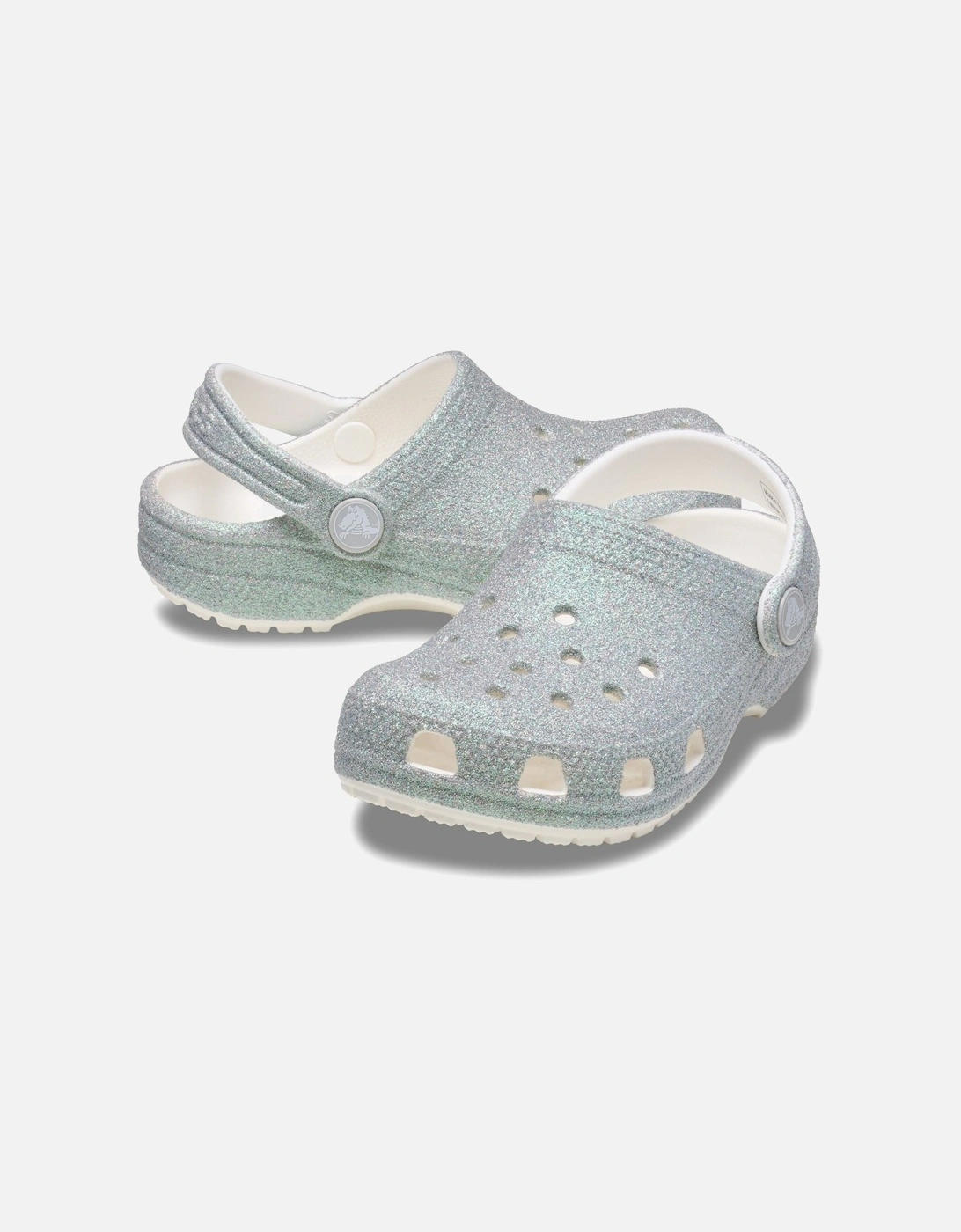 Classic Glitter Clog Synthetic White Clogs