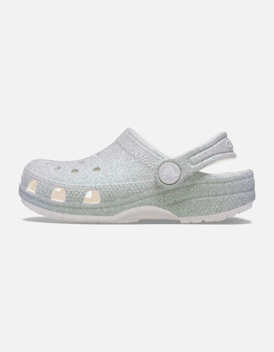 Classic Glitter Clog Synthetic White Clogs