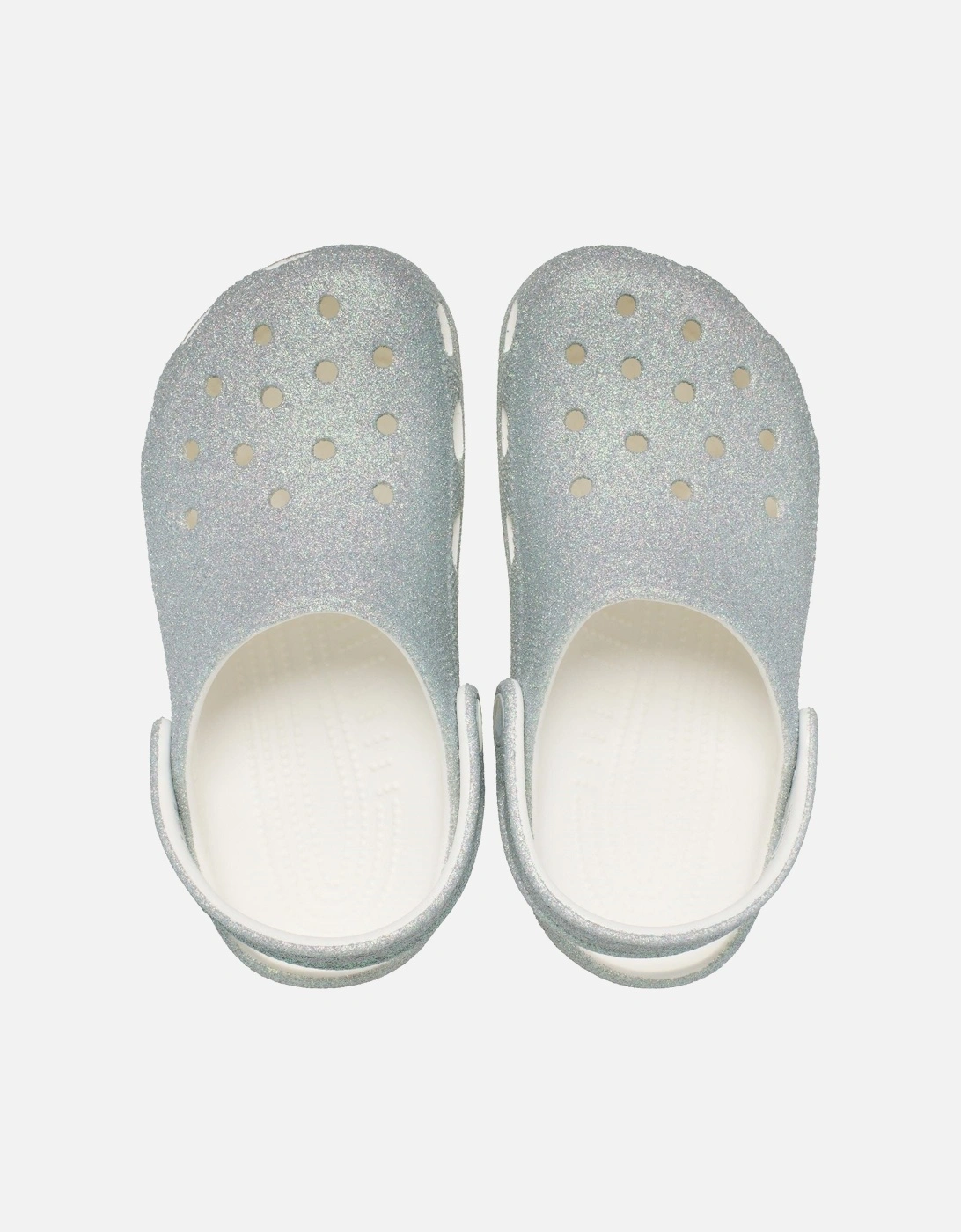 Classic Glitter Clog Synthetic White Clogs