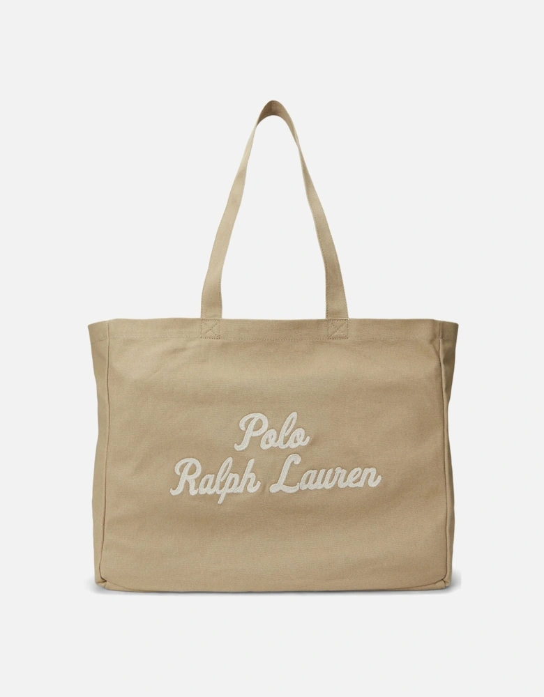 Ralph Lauren Embroidered Canvas Tote - Tan